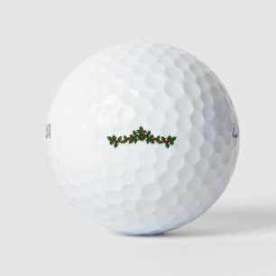Holly Ornament Holiday X-Mas Santa Claus Xmas Golf Balls