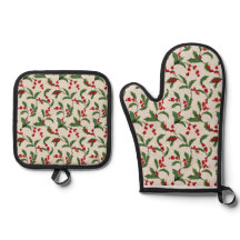 Holly Oven Mitt and Pot Holders
