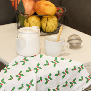 Holly Pattern Tea Towel