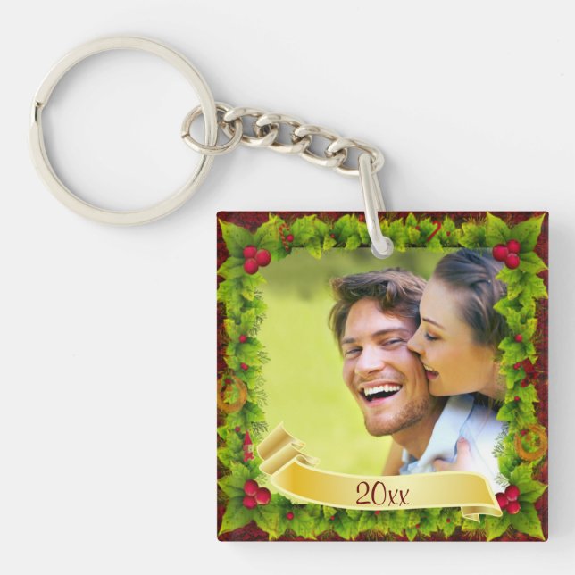 Holly Photo Keepsake Key Ring (Front)