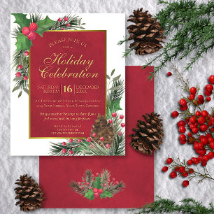 Holly & Pine BUDGET Holiday Party Invitation