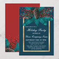 Holly Pine Cone Bouquet Gold Corporate Holiday