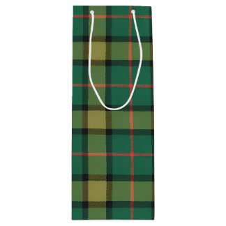 Holly plaid wine gift bag