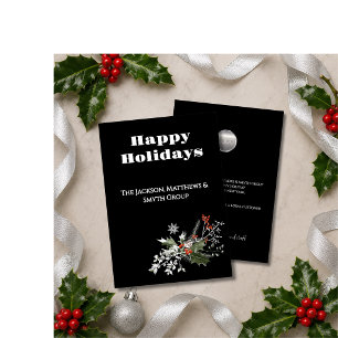 Holly Professional Business Happy Holiday Silver