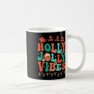 Holly Retro Groovy Christmas Jolly Vibes Santa Hip Coffee Mug