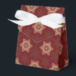 Holly Star Red Favour Box<br><div class="desc">This festive and elegant pattern adds an old-world charm to your holiday decorations. The holly-ringed star is reminiscent of a Celtic design. The background has a subtle design of nature and leaf-inspired snowflakes. The colours and holly artwork in this design coordinate with all the pieces in the "Yuletide Blessings" collection....</div>