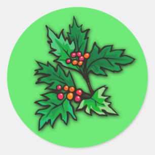Holly Stickers for the Holidays