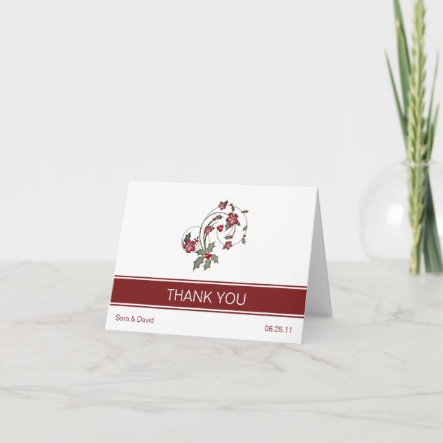 Holly Thank You Card (Front)