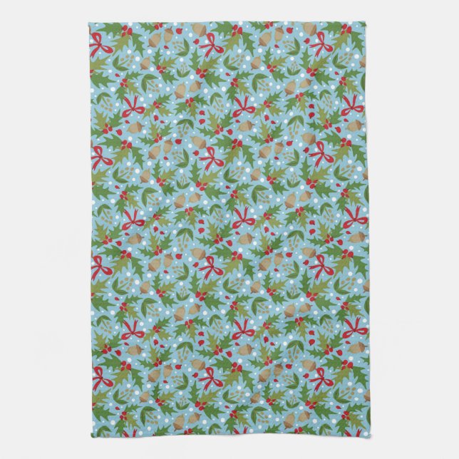 Holly Towel Blue (Vertical)