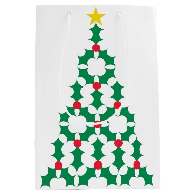 Holly Tree Medium Gift Bag (Front)