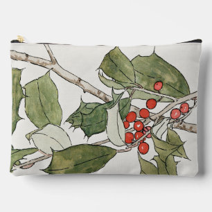Holly Watercolor Painting, Hannah Borger Overbeck Accessory Pouch