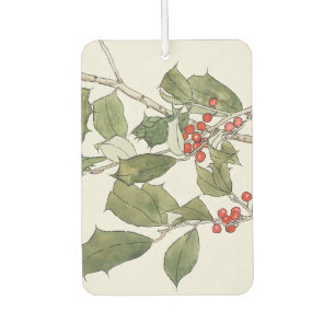 Holly Watercolor Painting, Hannah Borger Overbeck Car Air Freshener