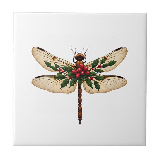 Holly Winged Dragonfly Tile (Front)