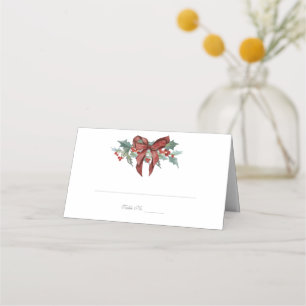Holly with Bow Place Cards