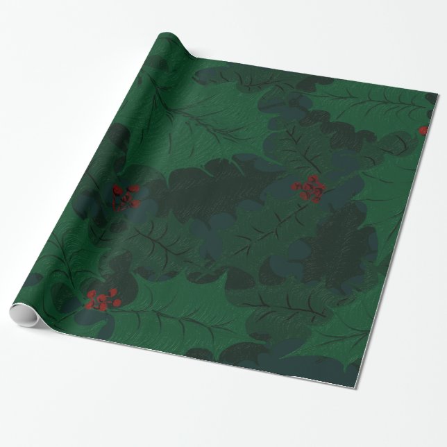 Holly wrapping paper (Unrolled)