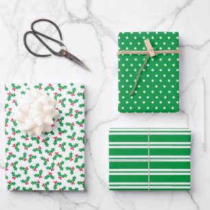 Holly Wrapping Paper Sheet
