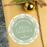 Holly Wreath Christmas Homemade Holiday Baking Classic Round Sticker<br><div class="desc">Create stickers to label your Christmas holiday homemade goods,  cookies,  candy,  treats,  party favours and more featuring a holly and berries wreath and your message in chic lettering.</div>