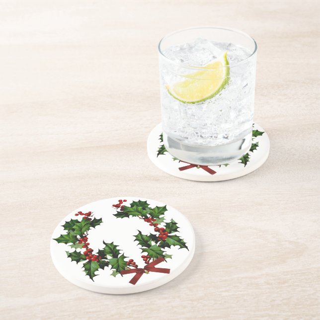 Holly Wreath Coaster (Side)