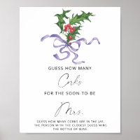 Holly wreath - Guess How Many Corks Poster