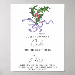 Holly wreath - Guess How Many Corks Poster