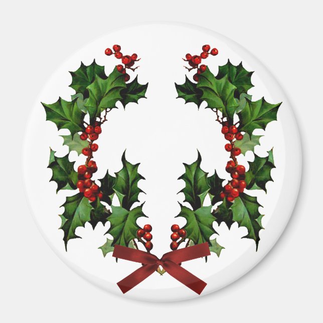 Holly Wreath Magnet (Front)