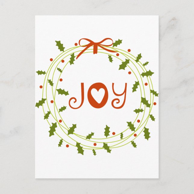 Holly Wreath Postcard (Front)