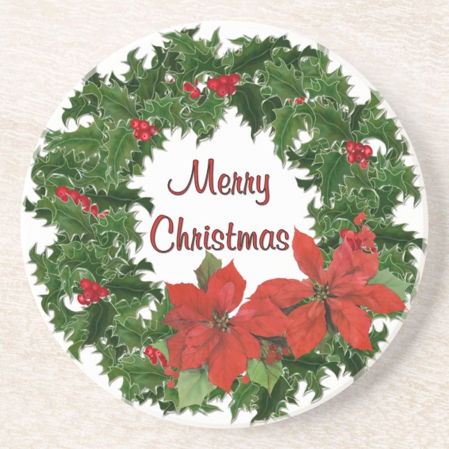 Holly Wreath Traditions Coaster (Front)
