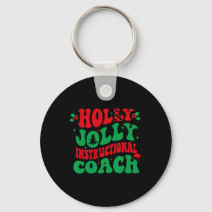 Holly Xmas Jolly Instructional Coach Christmas Coa Key Ring