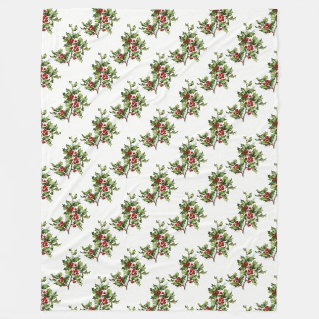 HollyBerries20150801 Fleece Blanket (Front)