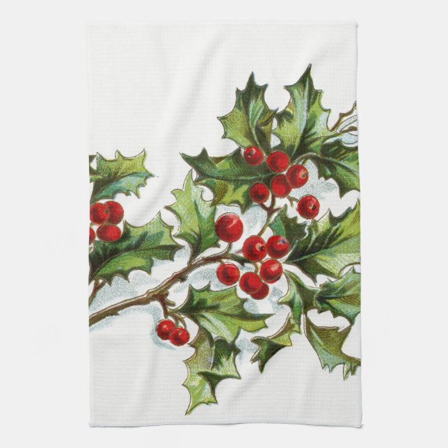 HollyBerries20150801 Tea Towel (Vertical)