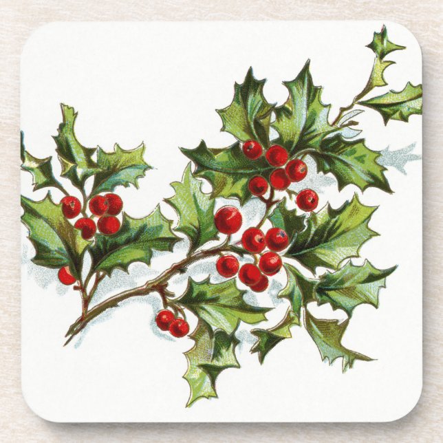 HollyBerries 001 Coaster (Front)