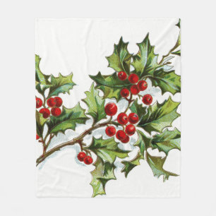 HollyBerries 001 Fleece Blanket