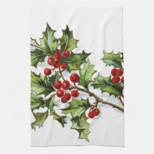 HollyBerries 002 Tea Towel