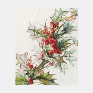HollyBerries 003 Fleece Blanket