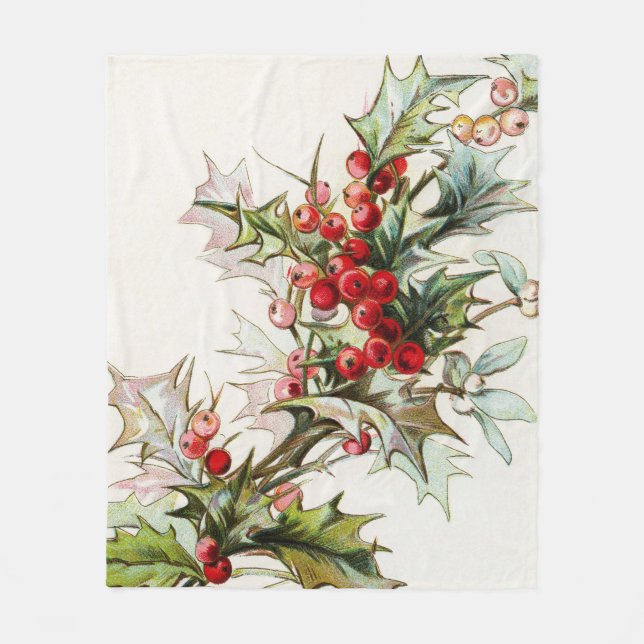 HollyBerries 003 Fleece Blanket (Front)