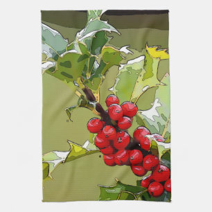 HollyBerries 005 Tea Towel
