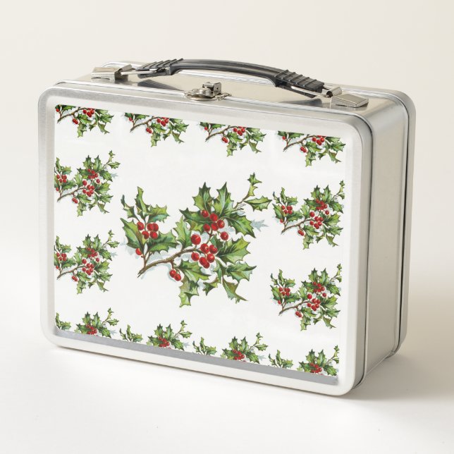 HollyBerries 014 Metal Lunch Box (Front)