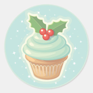 HollyDay Cupcake Classic Round Sticker