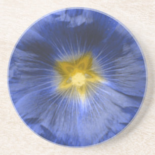Hollyhock Flower Beautiful Blue Coasters