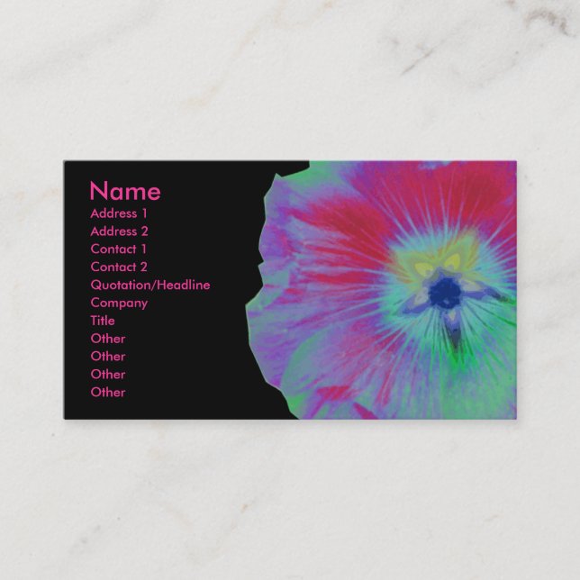 Hollyhock Flower Customisable Business Card (Front)