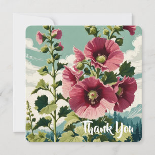 Hollyhock Flower Customisable Card