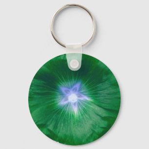 Hollyhock Flower Gorgeous Green Keychain
