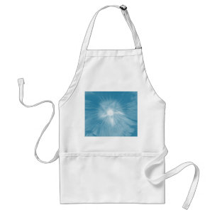 Hollyhock Flower Icy Blue Apron