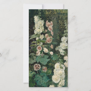 Hollyhock Rose Flowers Card