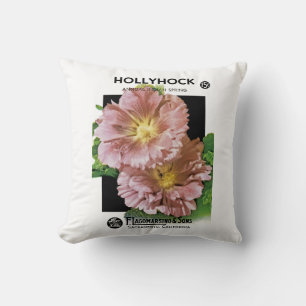 Hollyhock Vintage Seed Packet Cushion
