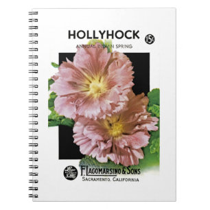 Hollyhock Vintage Seed Packet Spiral Notebook