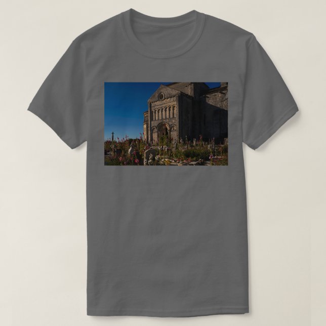 Hollyhocks and headstones TalmontsurGironde France T-Shirt (Design Front)