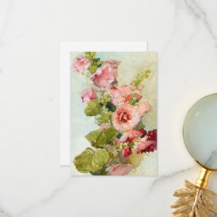 Hollyhocks by Franz Bischoff Thank You Card