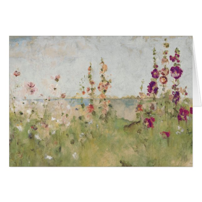 Hollyhocks by the Sea (Front Horizontal)