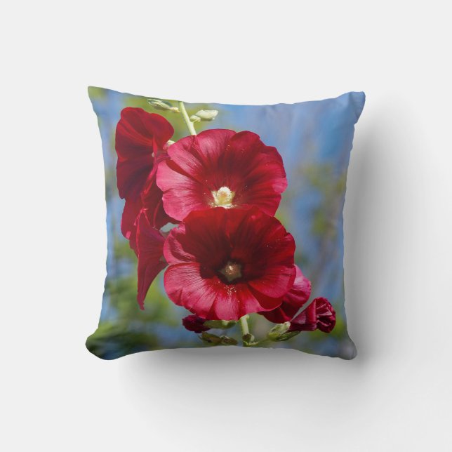 Hollyhocks doublesided pillow (Front)